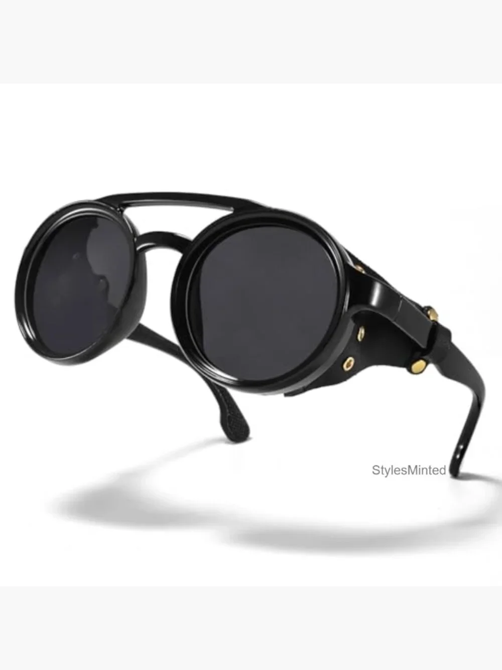 Round Steampunk Sunglasses UV400 Retro Shield Glasses Unisex
